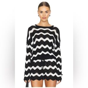 Beach riot Chic Black and White Zigzag Knit set NEVER WORN OUT